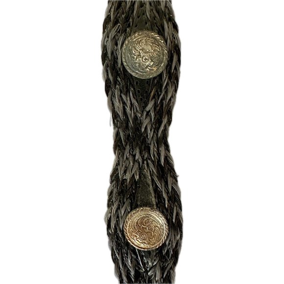 3D Belt Company Choncho Braided Black Leather Unisex Size 28 Belt New with Tags - Picture 3 of 6